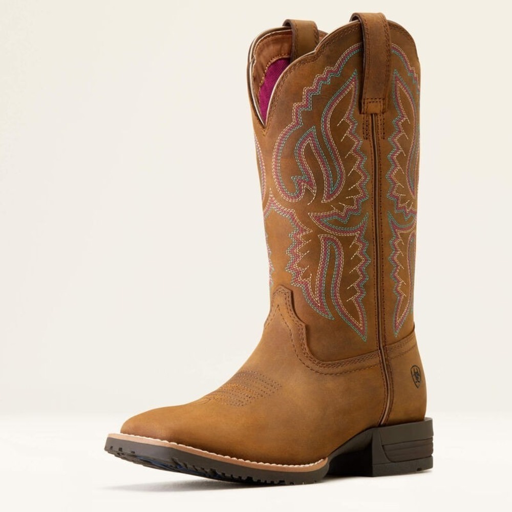 Ariat® (Women's 7.5 B) Hybrid Ranchwork™ Western Boot in Distressed Tan - $220